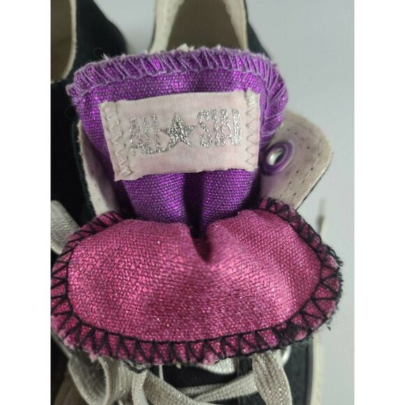 Converse All Star Purple Metallic Double Tongue 617675F Size 12 Youth Lace up - Picture 5 of 10